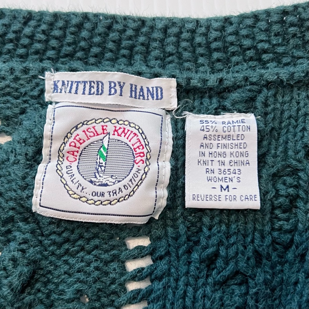 Sold @ebay Vintage Cape Isle Knitters Knitted by hand Cardigan Sweater - Picture 7 of 8